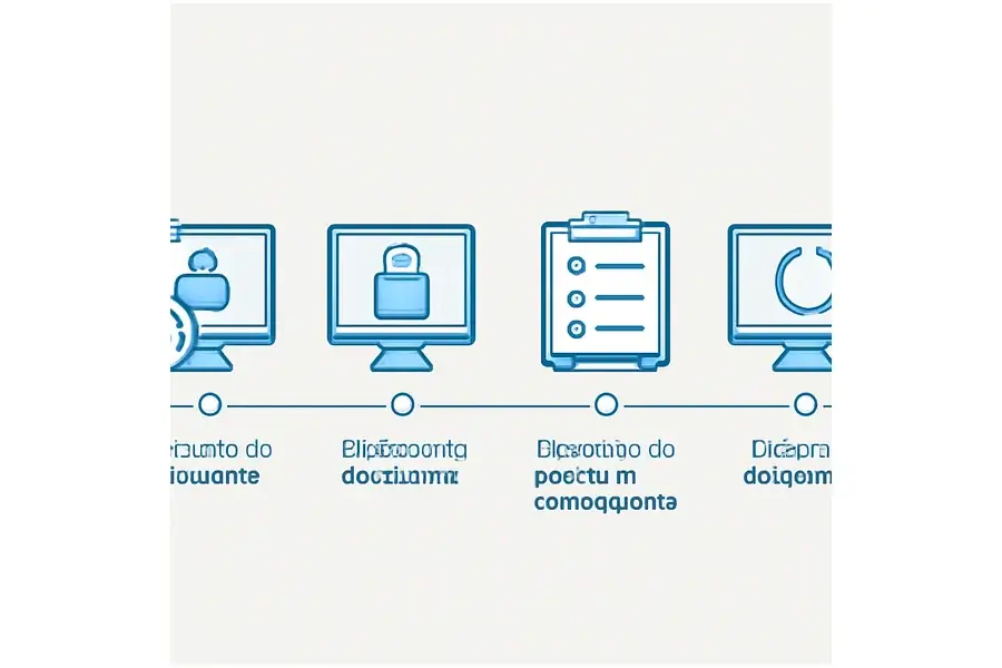 Diagrama realista do fluxo do processo de recuperação pós-ataque cibernético em empresa.