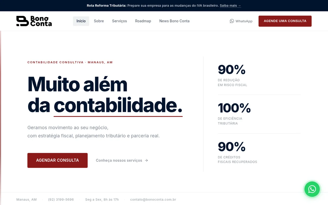 Página inicial de Bono Conta