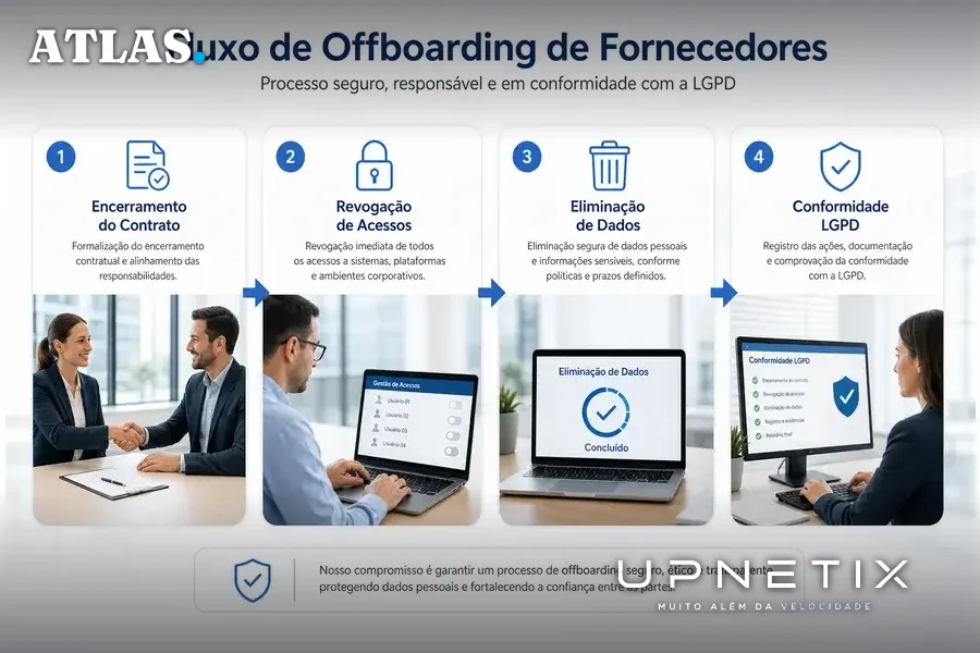 Diagrama explicativo do processo seguro de offboarding e conformidade com a LGPD