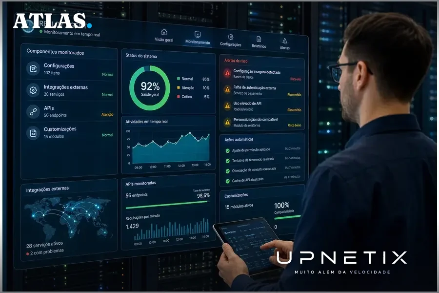 Servidor de dados com visualização digital do monitoramento em tempo real pelo Reploy Agent do ERP Sankhya