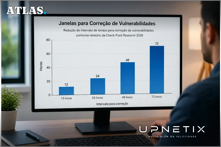 Gráfico em português mostrando janelas de 12 a 72 horas para correção de vulnerabilidades de segurança