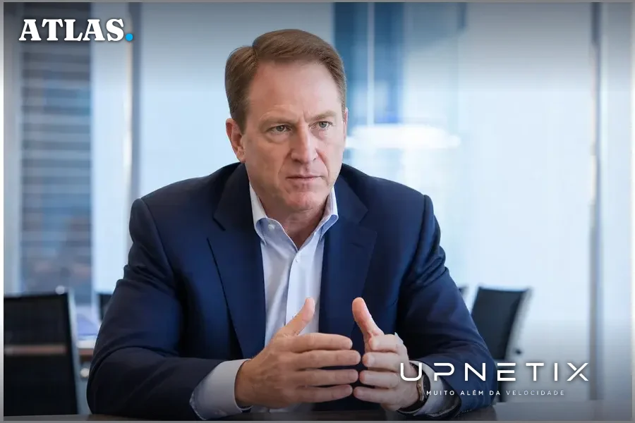 Retrato do CEO Rick Wurster em ambiente corporativo com expressão séria.