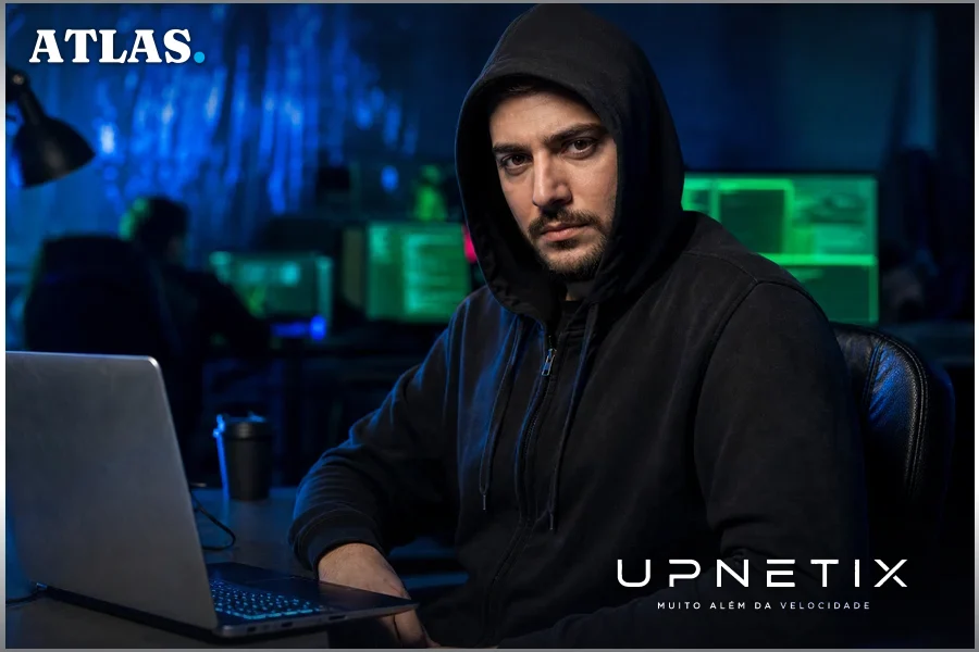 Representação realista do hacker ByteToBreach responsável pelo ataque.