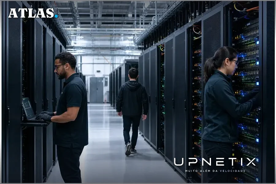 Sala de servidores da Oracle em Abilene com centenas de GPUs NVIDIA Blackwell para treinamento de IA.