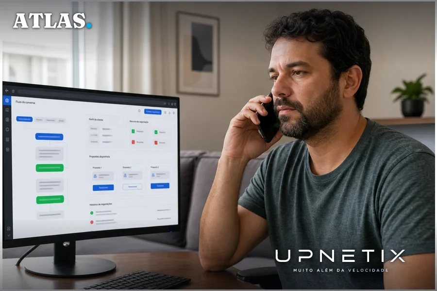 Cliente devedor participando de negociação automática por telefone conduzida por IA da Gosat