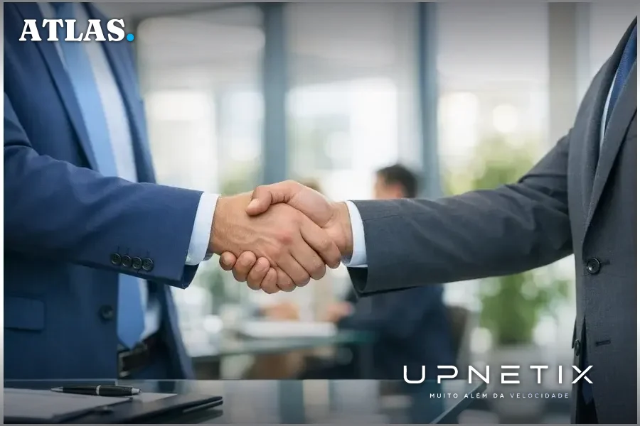 Aperto de mãos corporativo selando um acordo de confiança