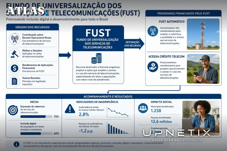 Diagrama do fluxo e falhas de acompanhamento do Fust para pequenos provedores