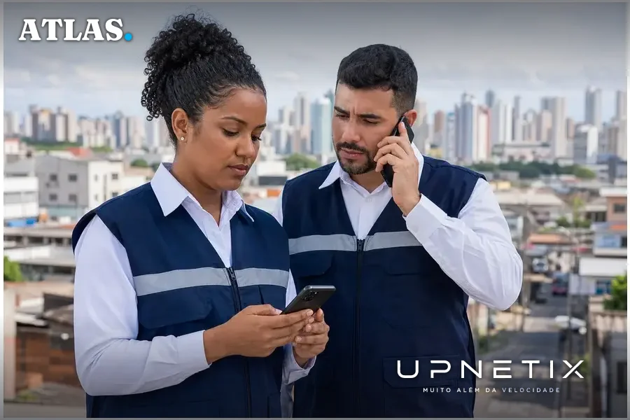 Agentes públicos usando comunicação móvel em ambiente urbano