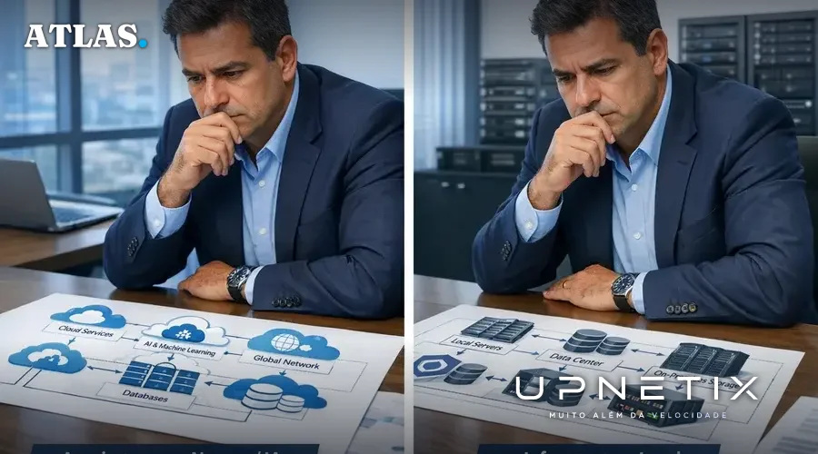 Gestor brasileiro decide entre arquitetura de TI dependente de serviços globais ou baseada em infraestrutura local.
