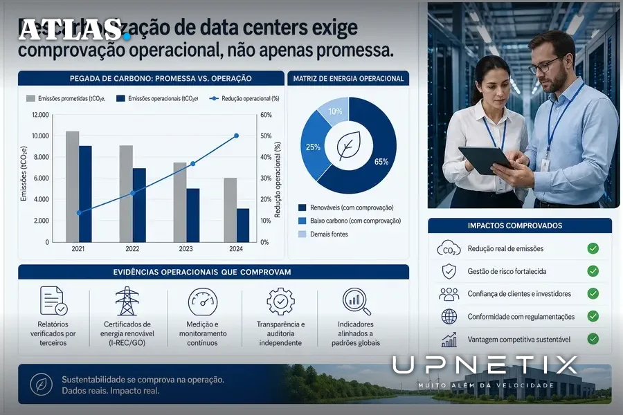 Descarbonização de data centers exige comprovação operacional, não apenas promessa