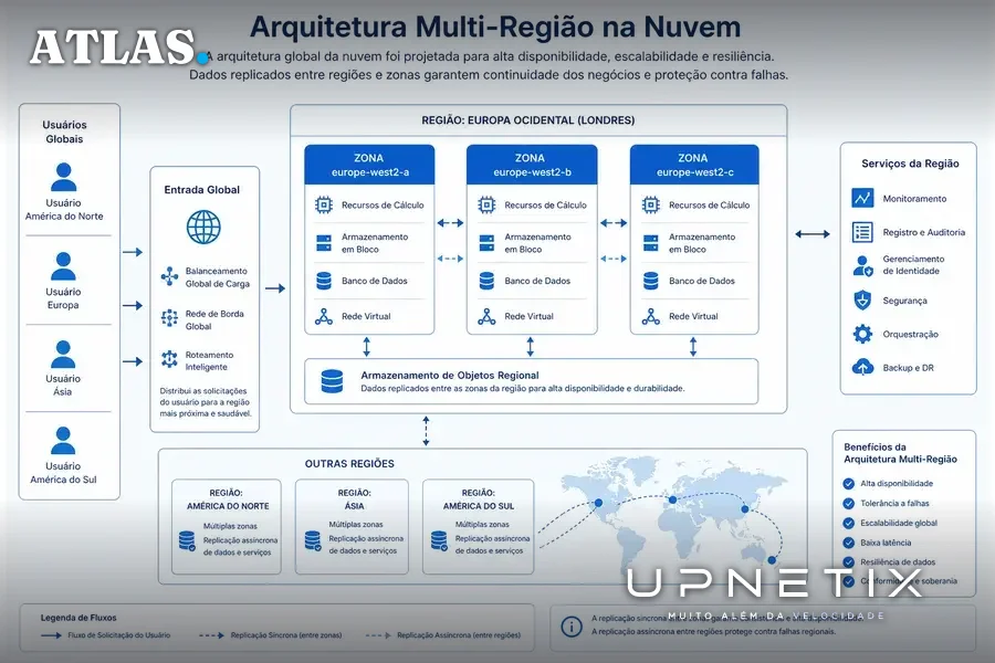 Diagrama da arquitetura multi-região da Google Cloud em Londres com zonas de disponibilidade