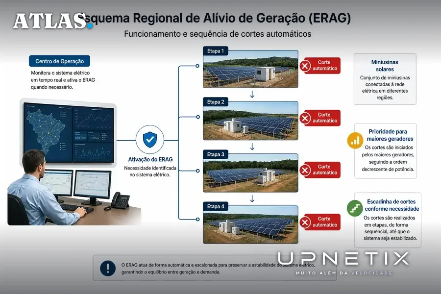 Diagrama do funcionamento do corte automático de geração solar do ERAG