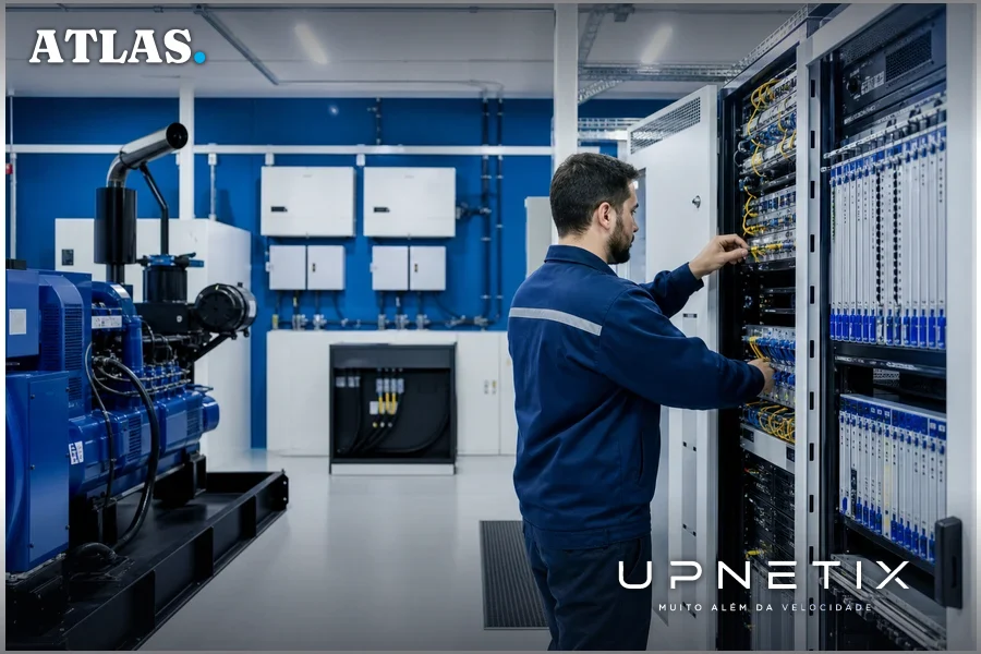 Equipamentos de telecomunicação e sistemas de energia autônoma em estação do Cinturão Digital