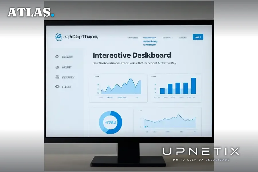 Dashboard interativo criado pelo ChatGPT Work exibido em tela de computador.