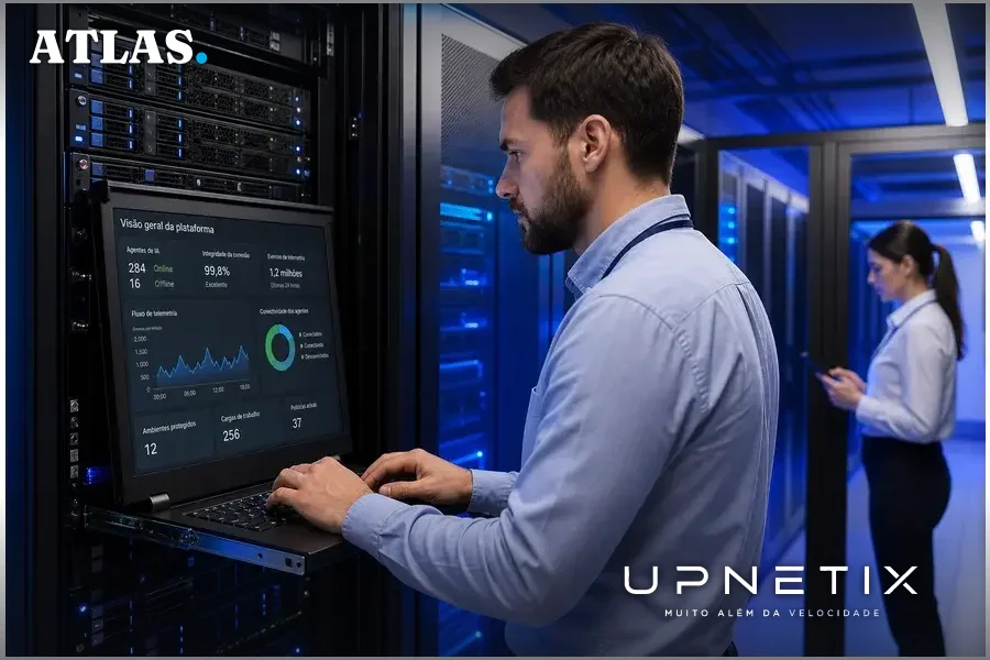 Servidor local em data center corporativo com solução de IA Trellix Wise for Private Cloud.