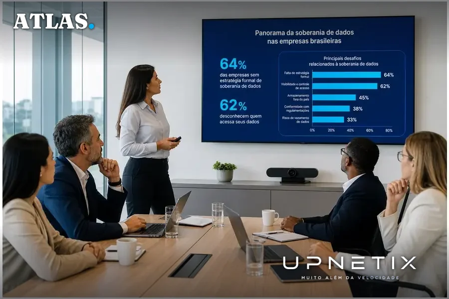 Reunião de líderes empresariais discutindo soberania de dados