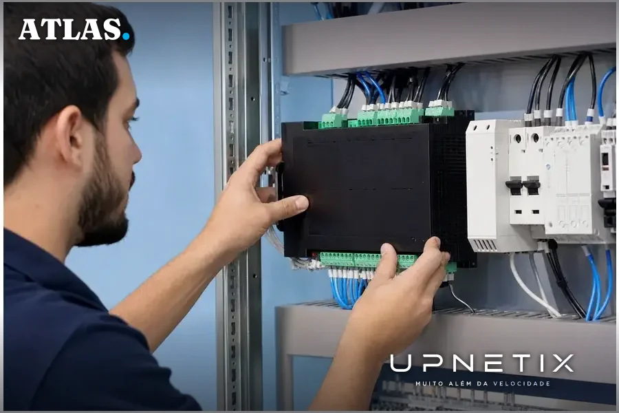 Controlador Danfoss AK-SM 800A instalado em painel de automação comercial