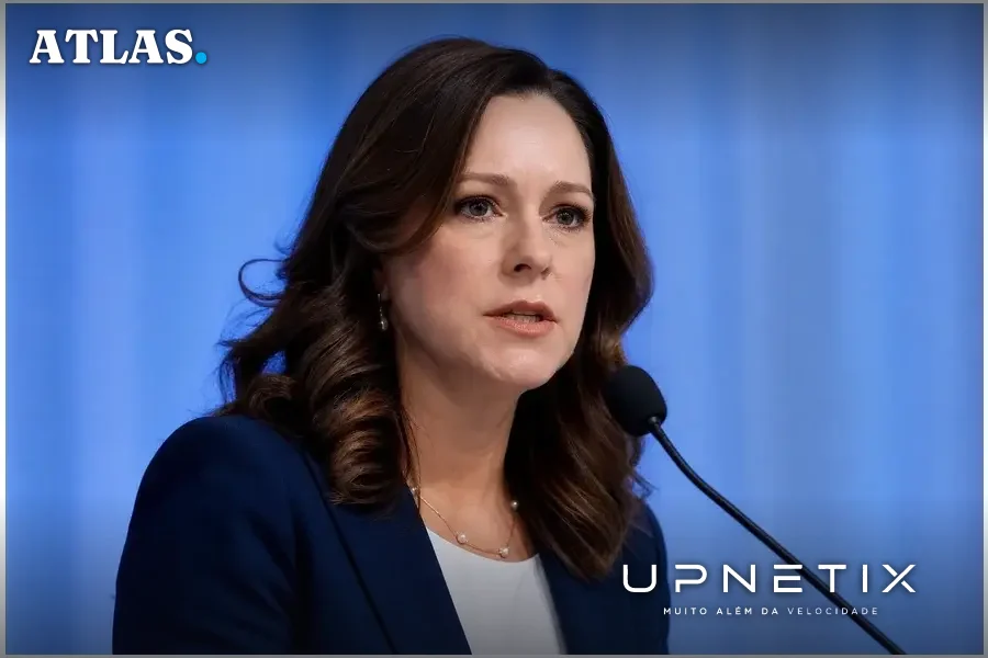 Catherine Jereza discursando em evento oficial do Departamento de Energia dos EUA.