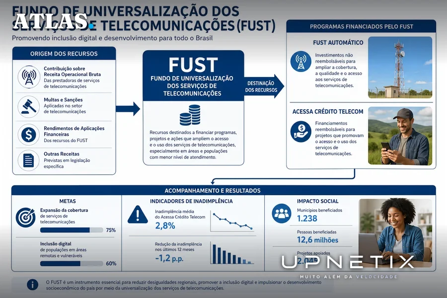 Diagrama do fluxo e falhas de acompanhamento do Fust para pequenos provedores