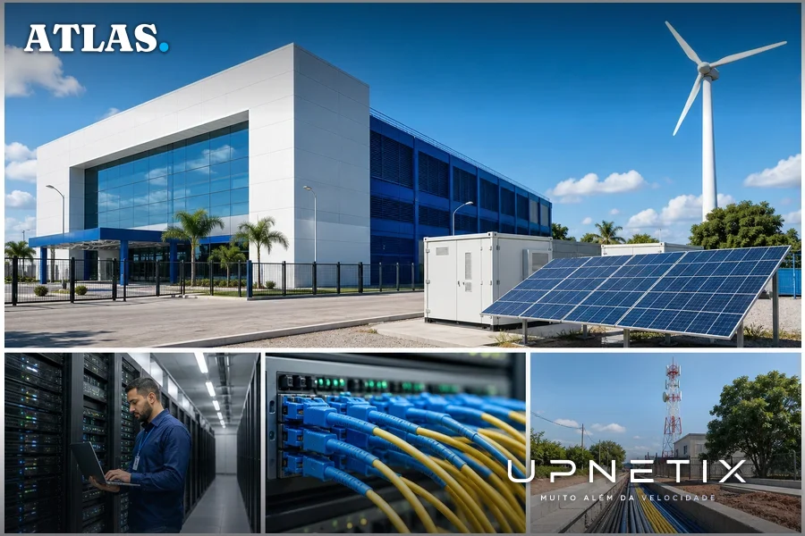 Data center Tier III no Nordeste do Brasil com conexão por fibra óptica e energia renovável