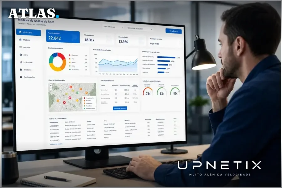 Interface digital avançada com modelos de análise de risco para gestão de ativos de saneamento