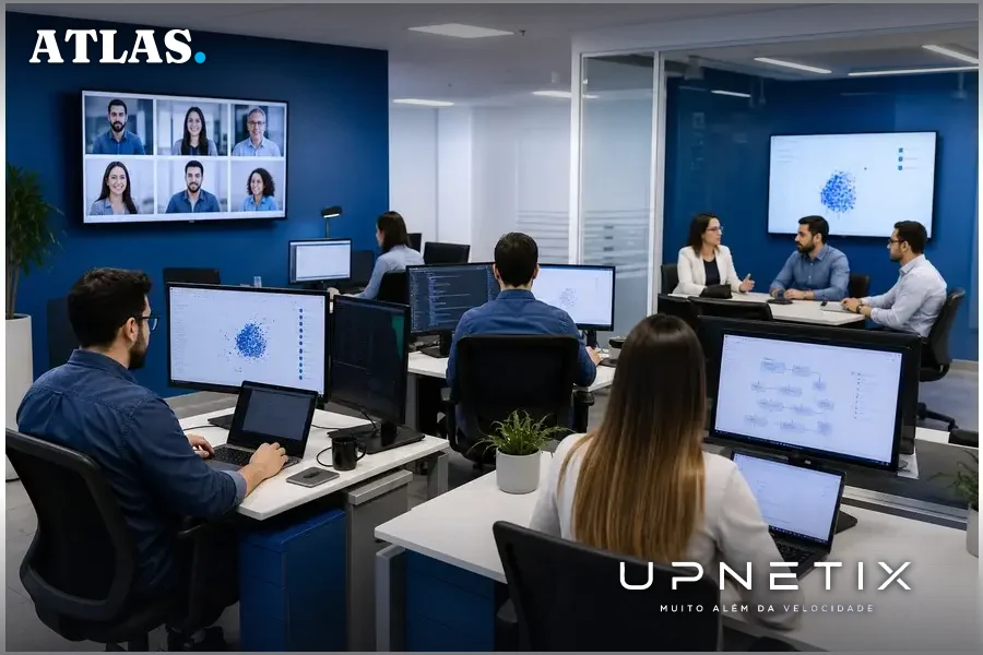 Equipes de TI trabalhando em projetos fragmentados de inteligência artificial em empresa brasileira.